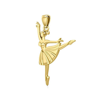 Ballet Pose Solid Gold Pendant GPD5826 - Jewelry